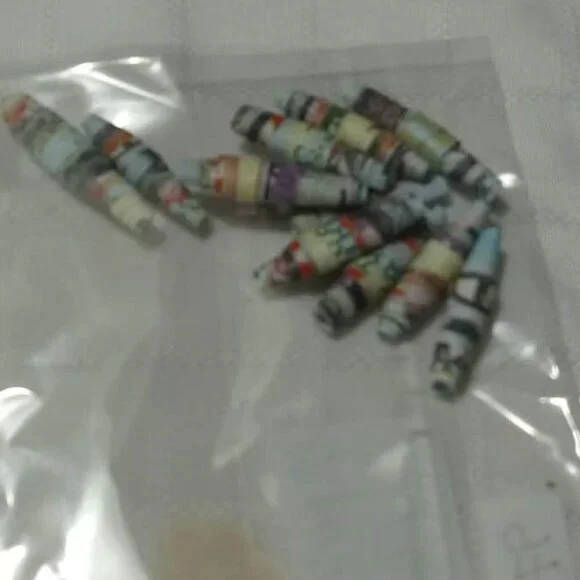 One-of-a-kind handmade/hand rolled paper beads/jewelry making/craft supplies/DIY - Picture 6 of 11
